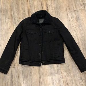 Levi’s black Sherpa jean jacket